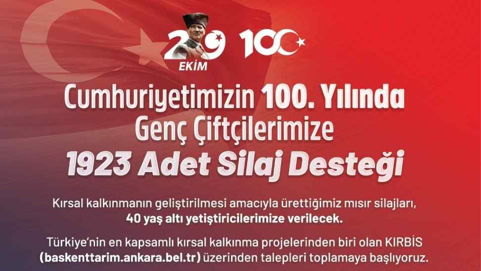 Ankara Büyükşehir’den Cumhuriyet’in 100’üncü yılına 1923 adet mısır silajı desteği