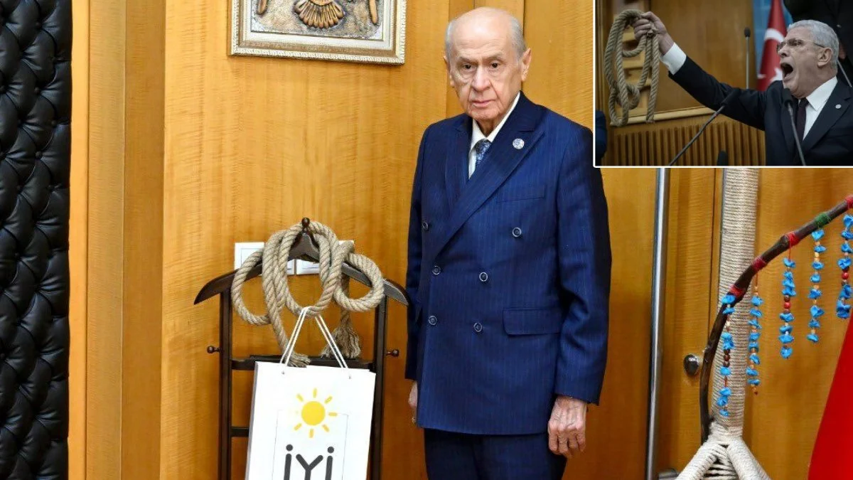 Gönderilen urgan ile İyi Parti çantasını astı