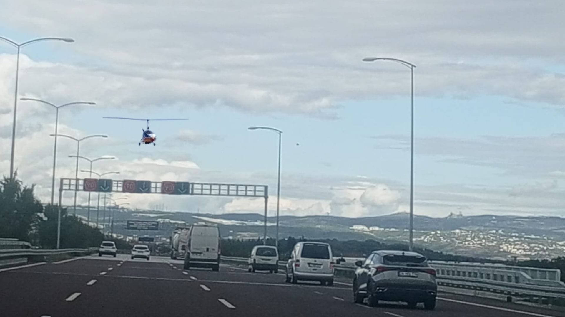 Cayrokopter ile Havadan Trafik Denetimi Başladı