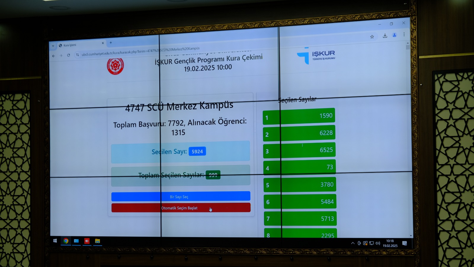SCÜ’de İŞKUR Gençlik Programı kura çekilişi yapıldı – Birlik Haber Ajansı
