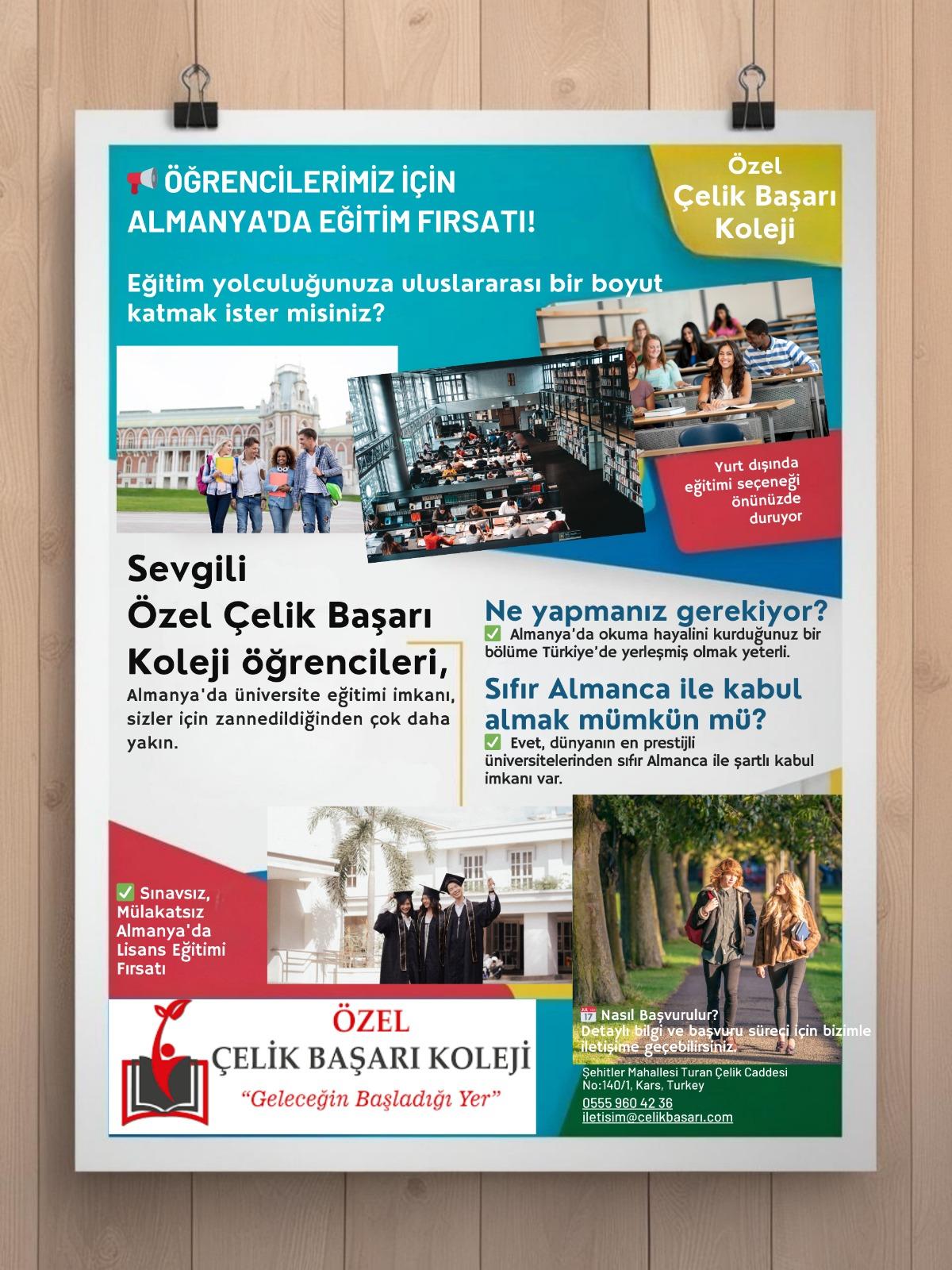 Kars Özel Çelik Başarı Koleji ile yurt dışında üniversite fırsatı! – Birlik Haber Ajansı