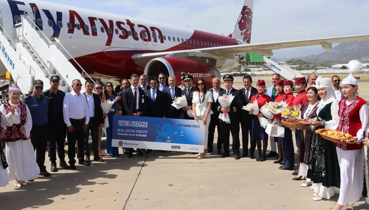 Fly Arystan’dan Gazipaşa’ya ilk uçuş! Çiçeklerle karşılandılar – Birlik Haber Ajansı