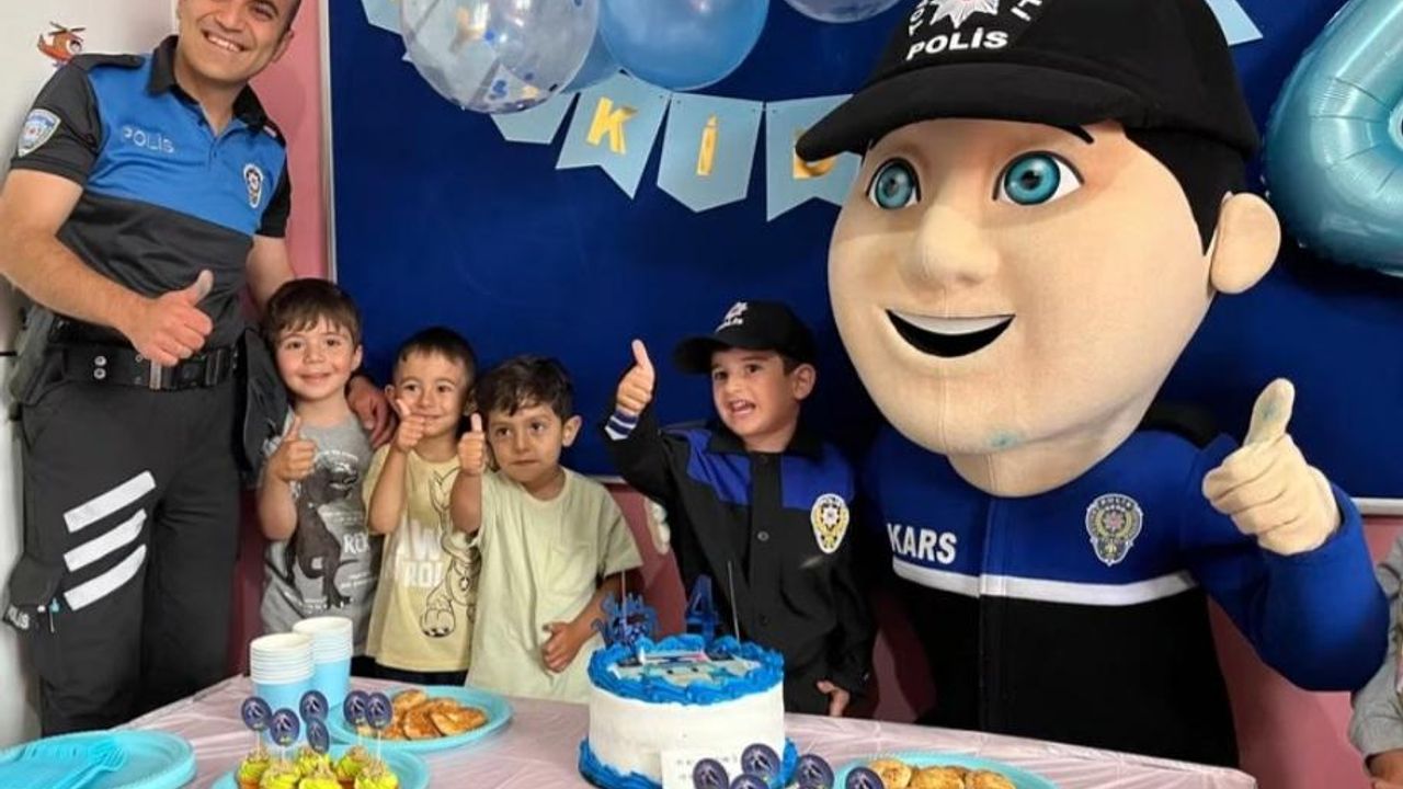 Minik Çınar’a polislerden sürpriz doğum günü kutlaması – Birlik Haber Ajansı