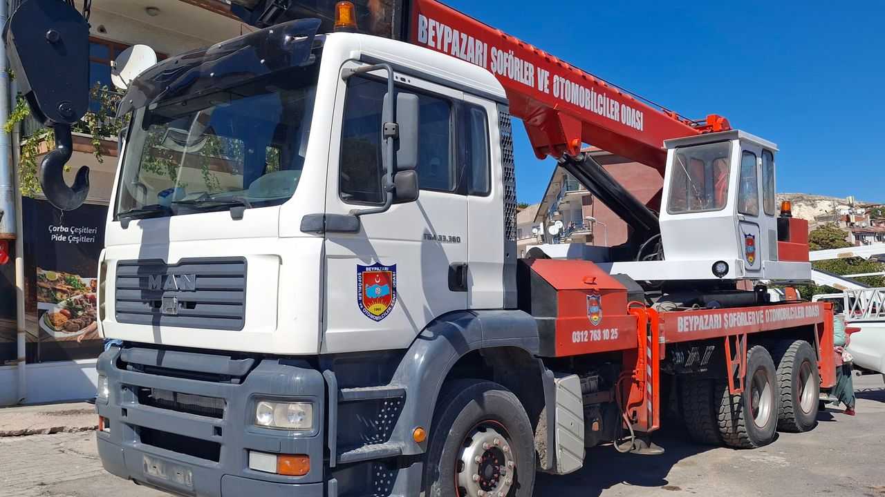 Beypazarı Şoförler Odası’ndan üyelere vinç hizmeti – Birlik Haber Ajansı