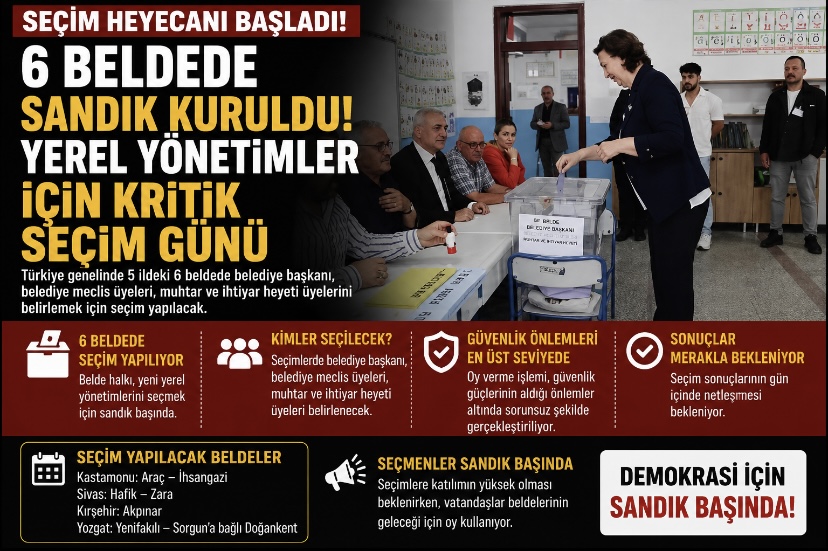 6 beldede sandık kuruldu! Yerel yönetimler için kritik seçim günü