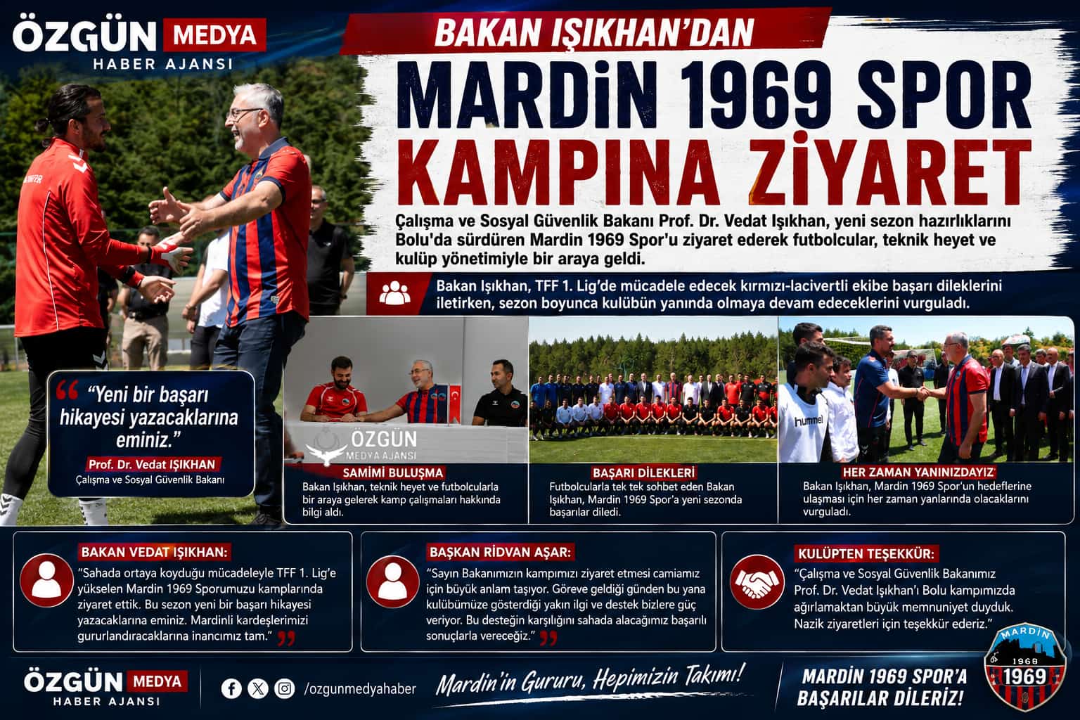 Bakan Işıkhan’dan Mardinspor kampına ziyaret!!