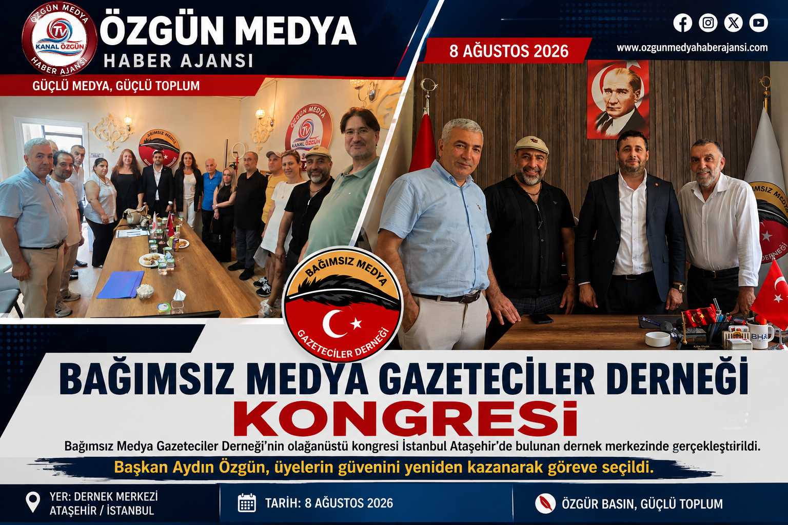 Bağımsız Medya’da Yeni Dönem: Başkan Aydın Özgün Yeniden Görevde!!