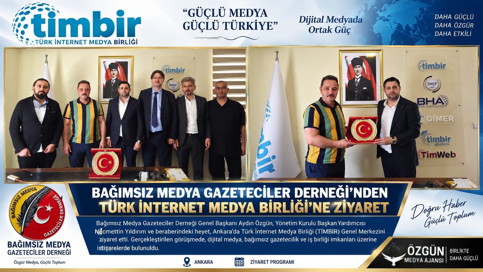Bağımsız Medya ve Gazeteciler Derneği’nden Ankara Türk İnternet Medya Birliği’ne Ziyaret!