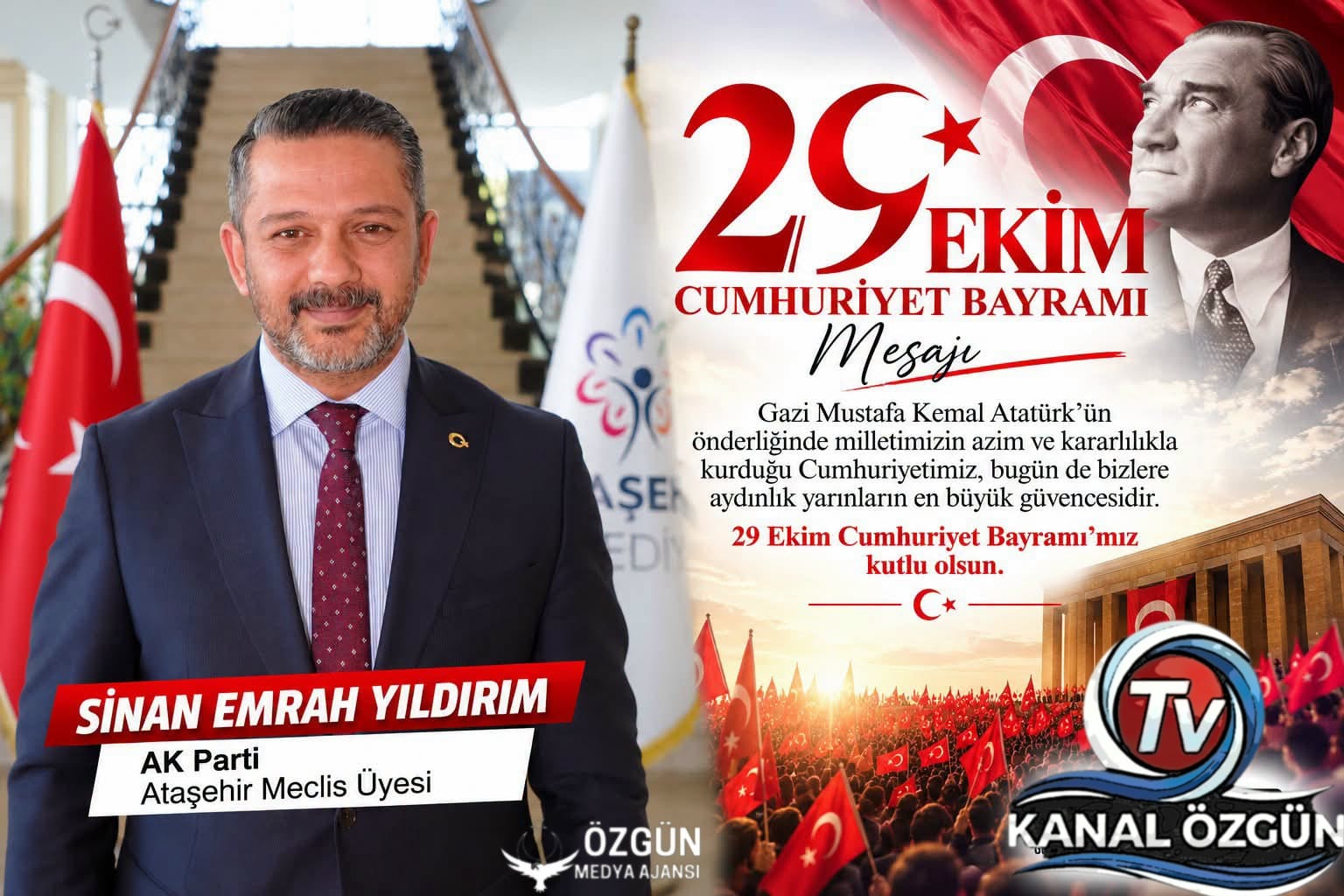 ATABEL YÖNETİM KURULU BAŞKANI SİNAN EMRAH YILDIRIM’DAN 29 EKİM CUMHURİYET BAYRAMI MESAJI