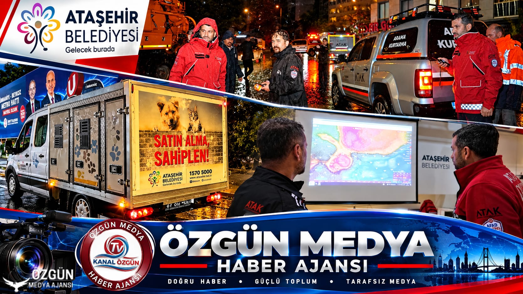 ATAŞEHİR BELEDİYESİ EKİPLERİ YOĞUN YAĞIŞA KARŞI SAHADA!!