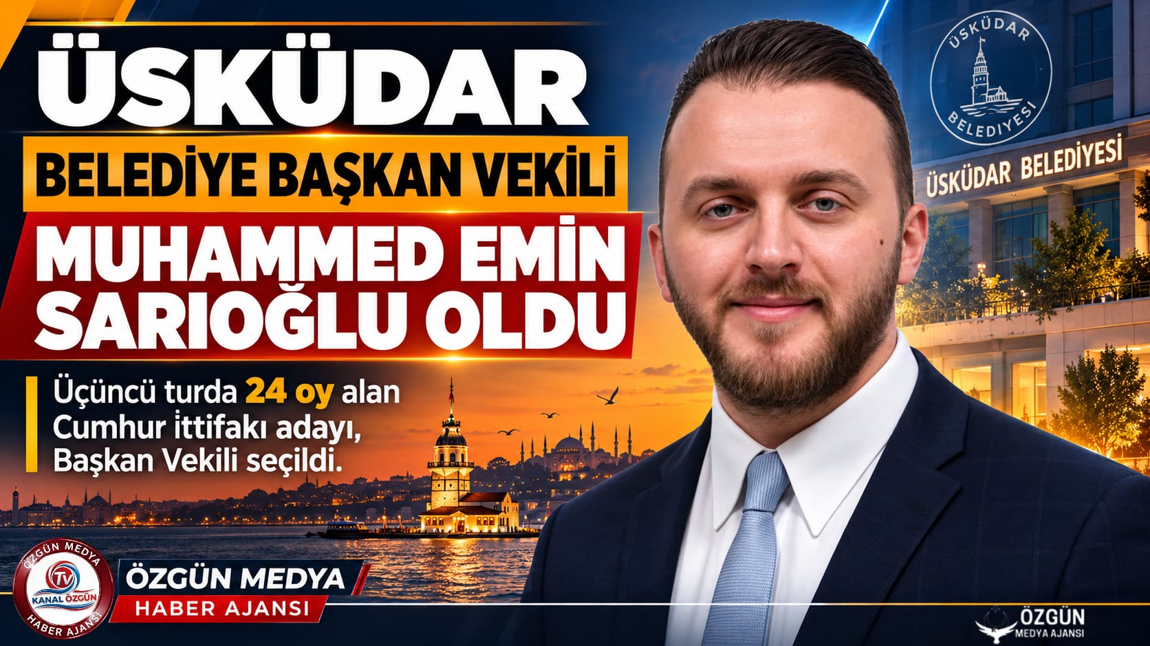 ÜSKÜDAR BELEDİYESİ’NDE YENİ BAŞKAN VEKİLİ MUHAMMED EMİN SARIOĞLU OLDU!!